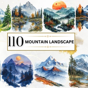 Berg clipart aquarel berglandschappen png landschap clipart bergen png aquarel landschap clipart bos png | Commercieel gebruik