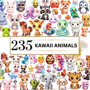 Kawaii Clipart Bundle - 235 Cute Kawaii PNG Clipart Set, Kawaii Animal Clipart, Cute Kawaii  Clipart, Cute Animal Clipart, Kawaii Stickers
