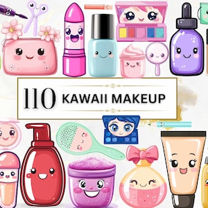 Cute Makeup Clipart Kawaii Makeup PNG Cute Kawaii PNG  Cute Kawaii Clipart Kawaii Stickers Kawaii Printable Digital Stickers Beauty Clipart