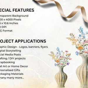 Description of special features of the images: transparent background, 4k pixels square, 10.6 x 10.6 inches. 300 DPI and PNG format.Project applications include graphic design, crafting, scrapbooking,personalised gifts and many more