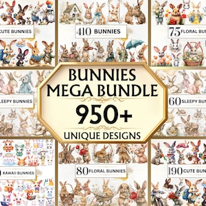 Rabbit Clipart Bunny Clipart Cute Rabbit PNG Animal Clipart Cute Bunny PNG Spring Bunny Clipart Floral Bunny Nursery Decor | Commercial Use