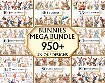 Imágenes prediseñadas de conejo Imágenes prediseñadas de conejito Lindo conejo PNG Imágenes prediseñadas de animales Lindo conejito PNG Imágenes prediseñadas de conejito de primavera Decoración de guardería de conejito floral / Uso comercial