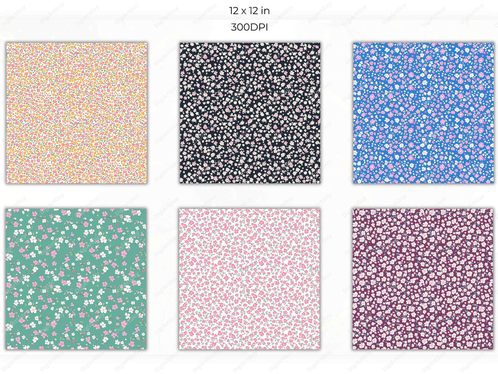 Ditsy Floral Seamless Pattern Spring Floral Digital Paper Vintage ...