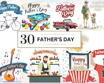 Father's Day Clipart Watercolor Father's Day PNG Super Dad Clipart Happy Fathers Day Prints Family Clipart Best Dad PNG | Commercial License