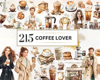 Coffee Clipart Watercolor Coffee PNG Drinks Clipart Coffee Lover PNG Coffee Shop Clipart Cafe PNG Coffee Stickers Commercial Use Transparent