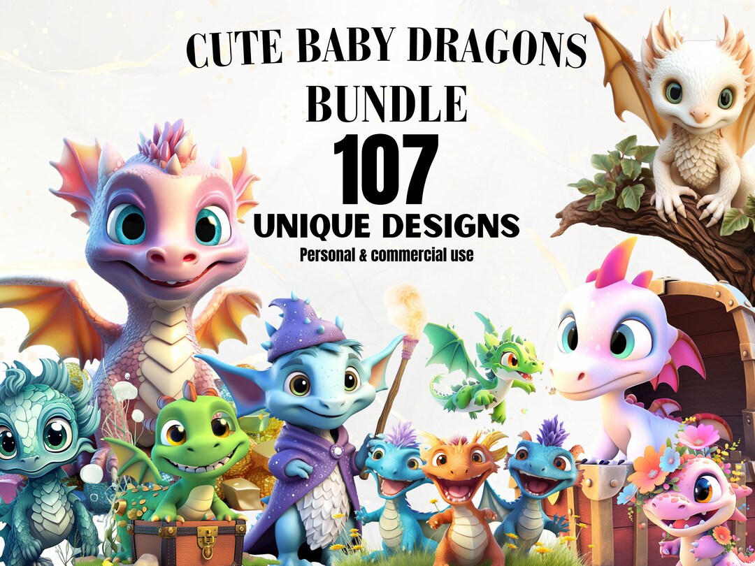 Cute Baby Dragons PNG Bundle - 107 Cute Dragon Pngs, Dragon Clipart ...