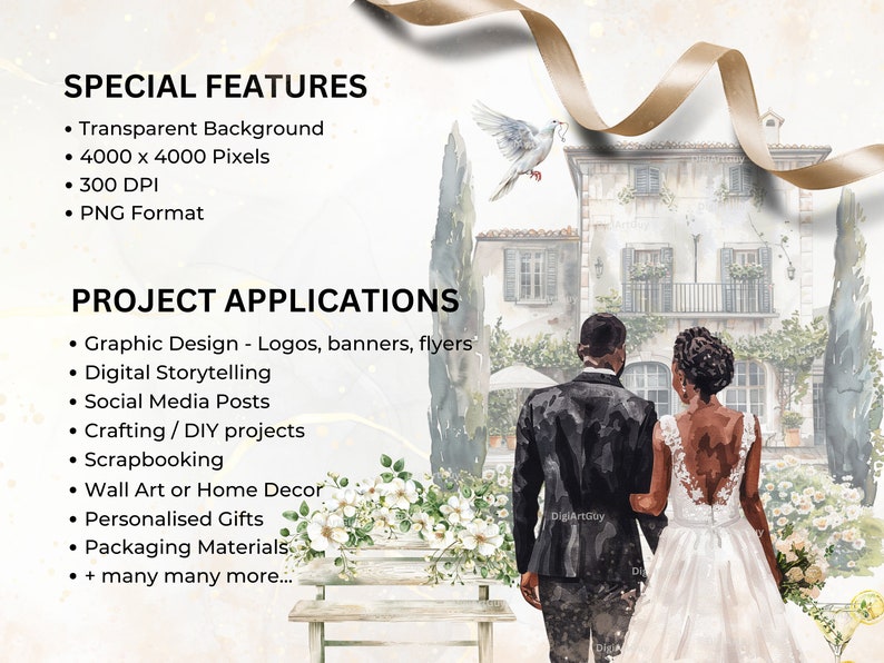 Description of special features of the images: transparent background, 4k pixels square, 10.6 x 10.6 inches. 300 DPI and PNG format.Project applications include graphic design, crafting, scrapbooking,personalised gifts and many more