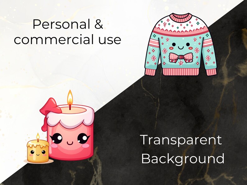 May include: Two cartoon candles with smiling faces. The larger candle is pink with a white top and a red bow. The smaller candle is yellow. Both candles have flames.