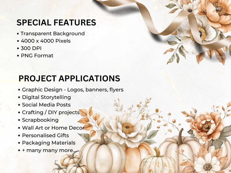 Description of special features of the images: transparent background, 4k pixels square, 10.6 x 10.6 inches. 300 DPI and PNG format.Project applications include graphic design, crafting, scrapbooking,personalised gifts and many more