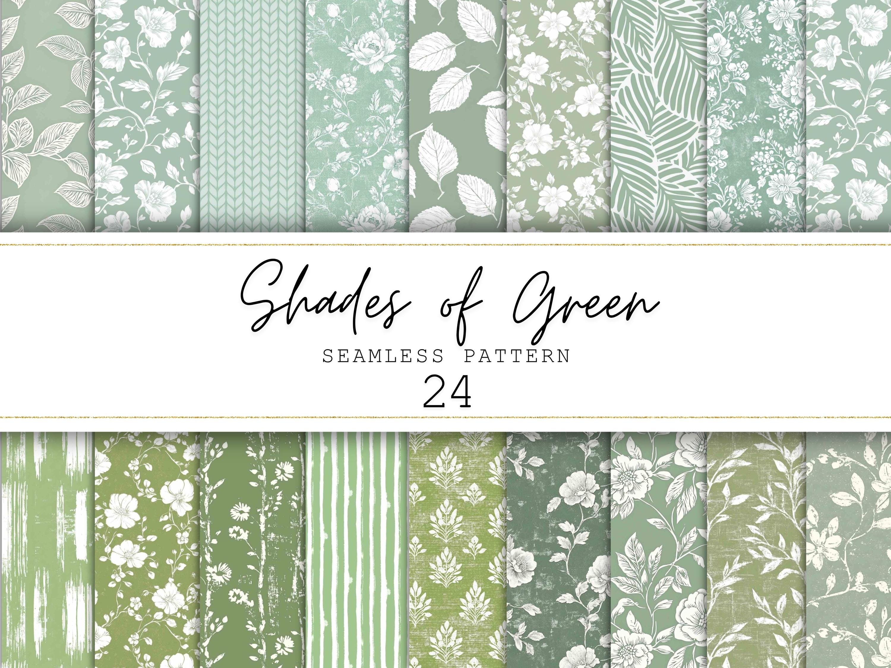 Green Floral Seamless Pattern Shabby Chic Digital Paper Floral Junk ...