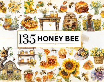 Bee Clipart Watercolor Honey Bee Clipart Spring PNG Cute Bee PNG Insect Clipart Farm Clipart Beehive Clipart Bumble Bee PNG | Commercial Use