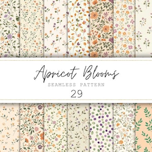 Modèle sans couture de fleurs abricot aquarelle florale papier numérique arrière-plans botaniques Scrapbooking papier floral fleurs vintage dessins d'automne