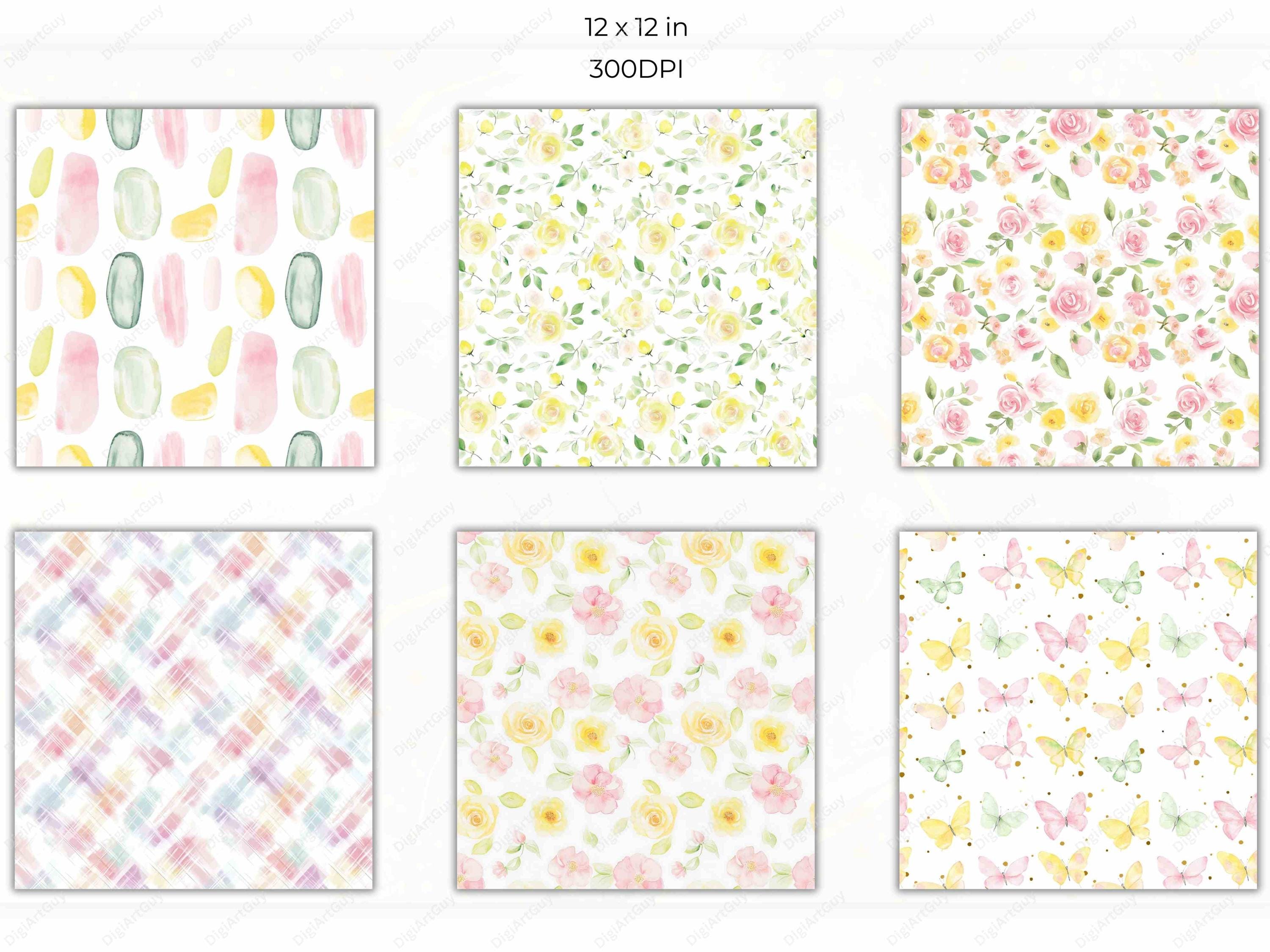 Pastel Spring Seamless Patterns Spring Floral Digital Paper Pastel ...