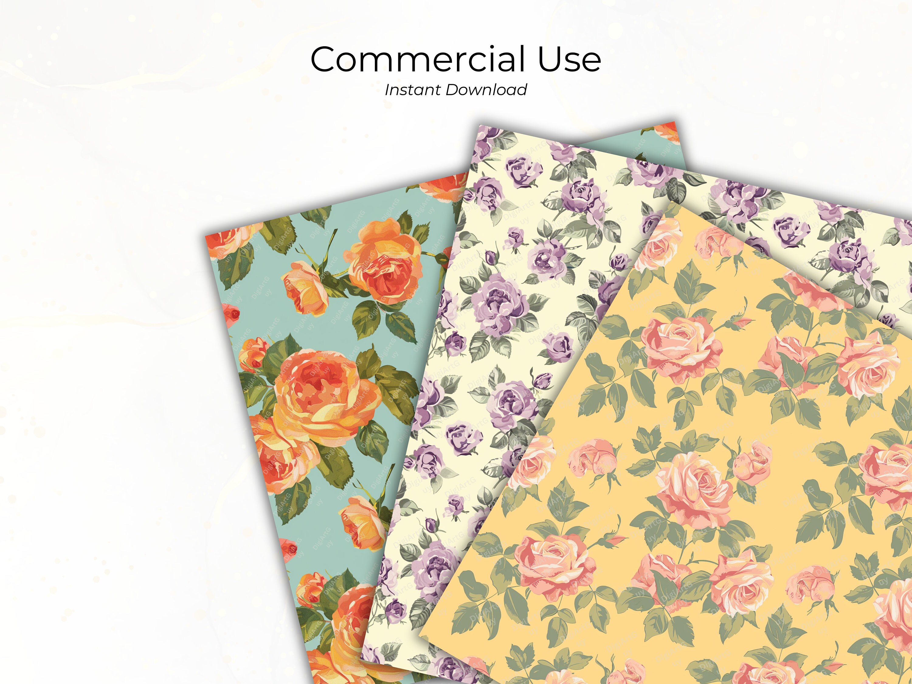 Floral Seamless Pattern Shabby Flowers Digital Paper Junk Journal Paper ...