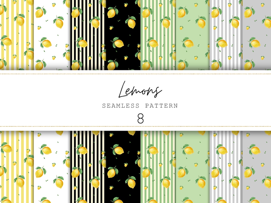 Lemon Seamless Pattern Fruit Digital Paper Junk Journal Paper Printable ...