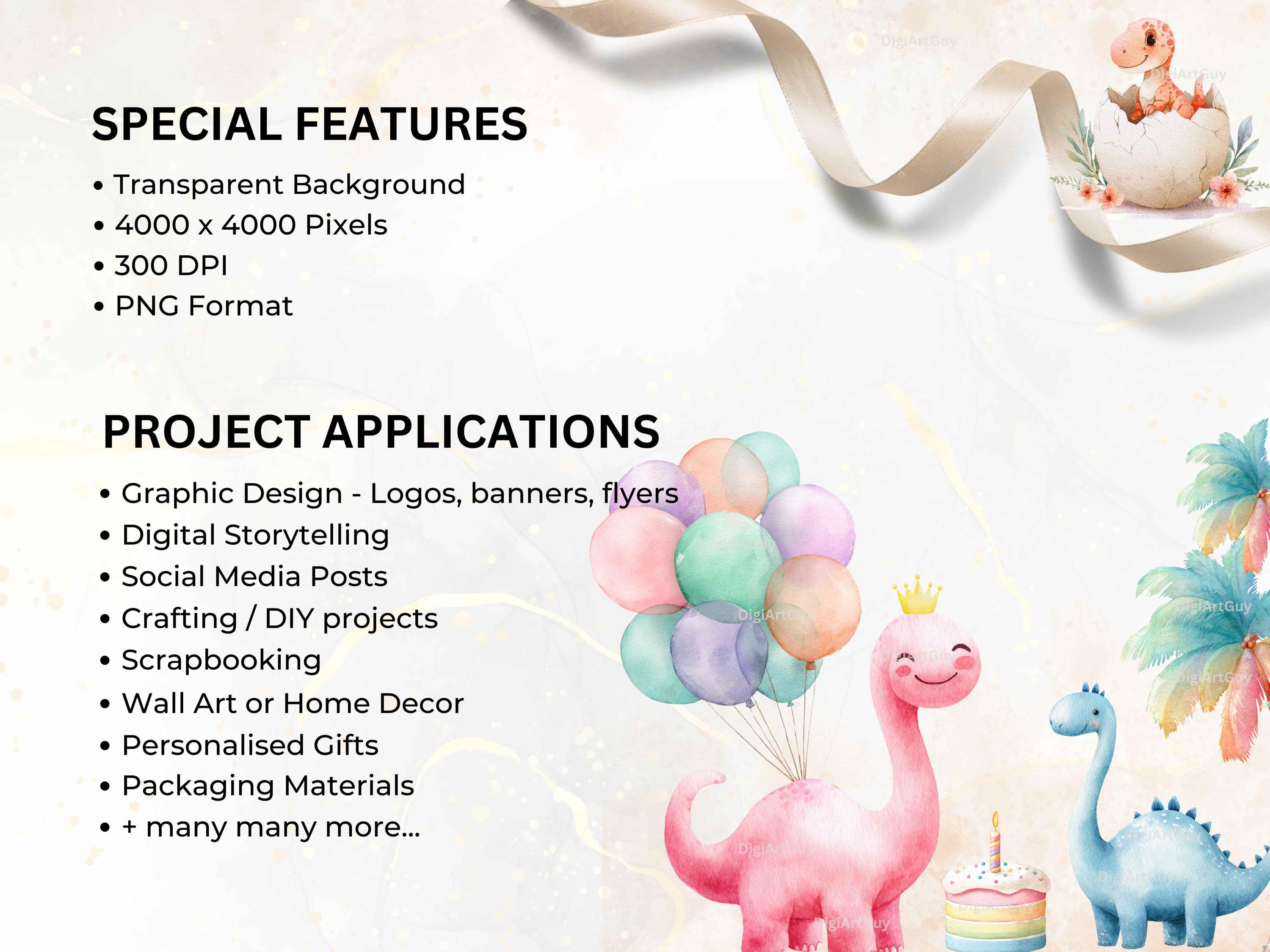 Watercolor Dinosaur Party Clipart Cute Baby Dino Clip Art Baby Dino ...