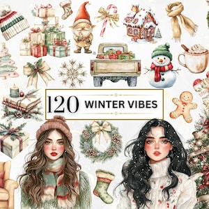 Inverno Vibes Clipart Aquarela Inverno PNG Aconchegante Neutro Inverno Clipart Boho Inverno Clipart Árvore Clipart Paisagens de Inverno Licença Comercial