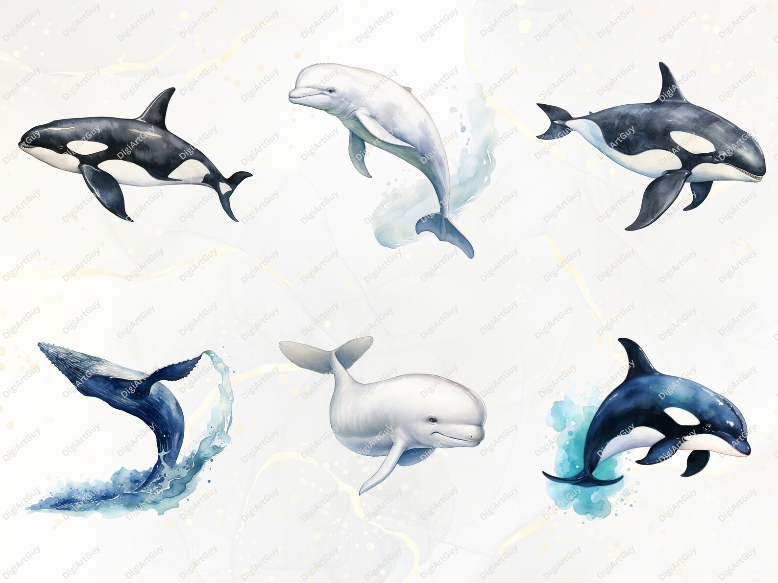 Whale Clipart Watercolor Whales PNG, Under the Sea PNG Cute Sea Animals ...