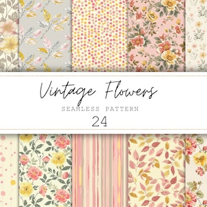 Vintage motif floral sans couture fleurs minables papier numérique papier journal indésirable papier imprimable fond floral numérique licence commerciale