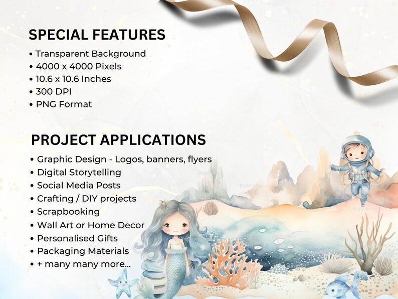 Description of special features of the images: transparent background, 4k pixels square, 10.6 x 10.6 inches. 300 DPI and PNG format.Project applications include graphic design, crafting, scrapbooking,personalised gifts and many more