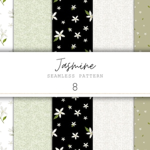 Floral Musterdesign weiße Blume Digitales Papier Digitaler Hintergrund Junk Journal Papier Printable Paper Scrapbook Papier | Kommerzielle Nutzung