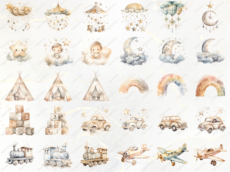 Baby Shower Clipart - 340 Gender Neutral Baby Shower Pngs, Boho Baby ...