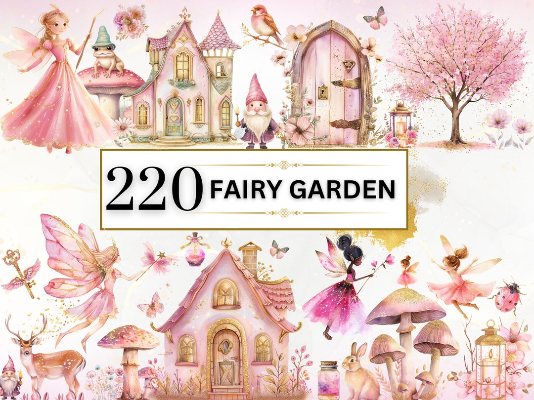 Fairy Clipart Watercolor Fairy Garden Clipart Magical Fairy Clipart ...