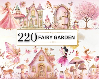 Fairy Clipart Watercolor Fairy Garden Clipart Magical Fairy Clipart Pink Fairy PNG Fairy Tale PNG Nursery Clipart Fantasy PNG Commercial Use