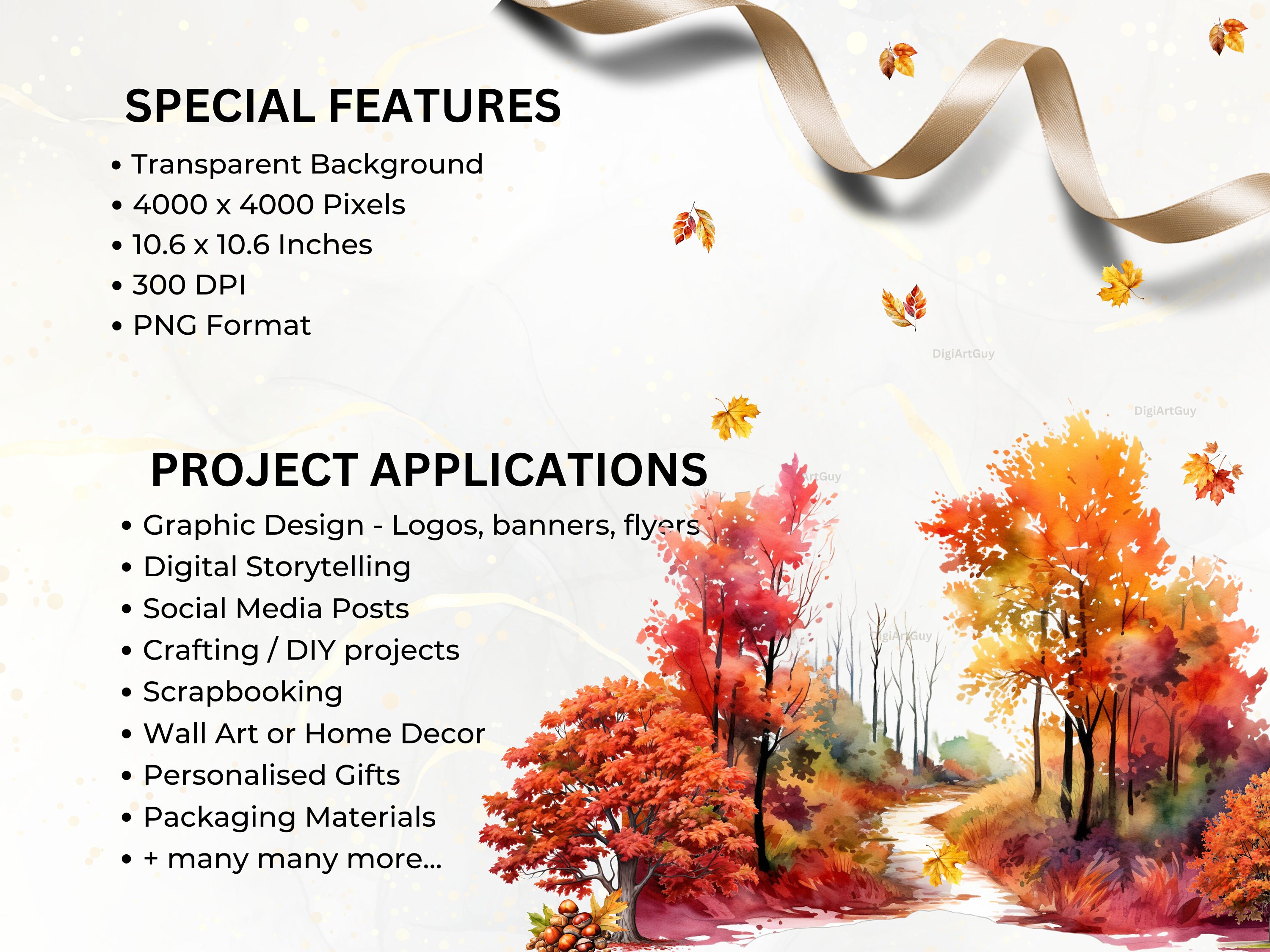 Watercolor Autumn Leaves Bundle - 124 Leaves Clipart Pngs, Fall ...
