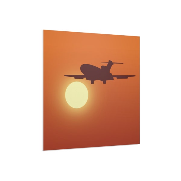 Golden Girls Opening Credits Airplane & Sunset Foam Board in Cartoon Style Art