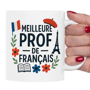 Ideia de presente para professor de francês, caneca para professor de francês, canecas para professor de francês, presente de Natal para professor, presente de aniversário para professor de francês