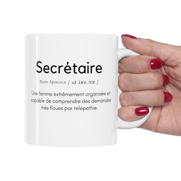 Idée cadeau secrétaire, secrétaire personnalisé, Mug secrétaire, Cadeau Noël secretaire, Cadeau anniversaire, secretaire personnalisable