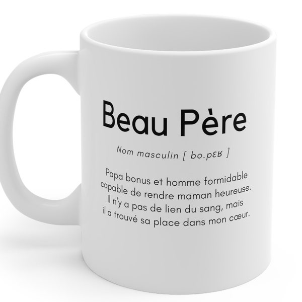 Idée cadeau beau père, Beau-père personnalisé, Cadeaux Mug beau pere, Cadeau Noël beau papa, Cadeau anniversaire, Beau-papa personnalisable