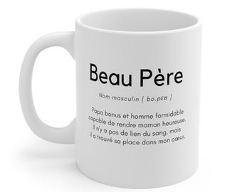 Idée cadeau beau père, Beau-père personnalisé, Cadeaux Mug beau pere, Cadeau Noël beau papa, Cadeau anniversaire, Beau-papa personnalisable