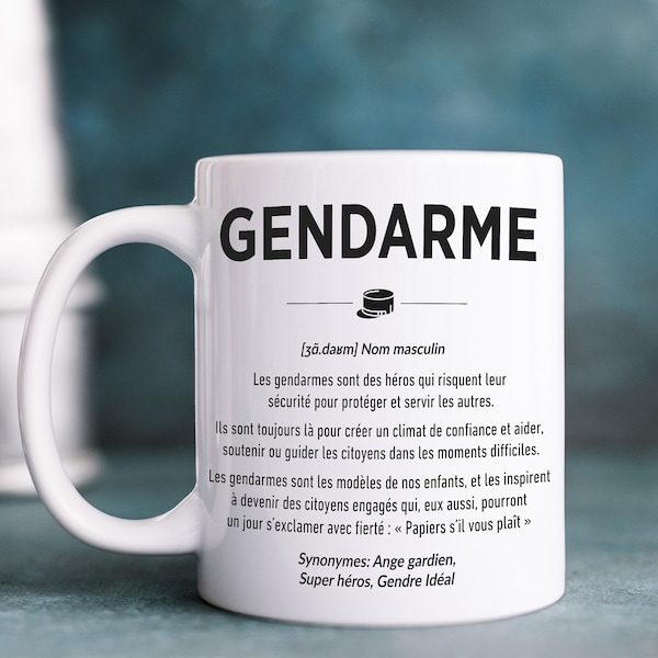 Cadeau amusant gendarme, Mug humour gendarme, Tasse gendarme, Futur gendarme, Pot de Départ gendarme