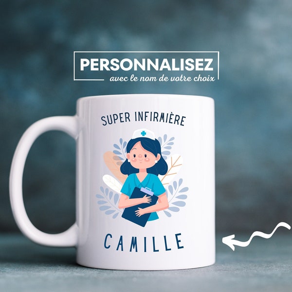 Cadeau personnalisable infirmiere, Cadeau Mug infirmière, Tasse aide soignante, Futur aide-soignante