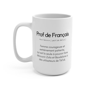 French teacher gift idea, personalized French teacher, French teacher mug, Christmas teacher gift, customizable French teacher