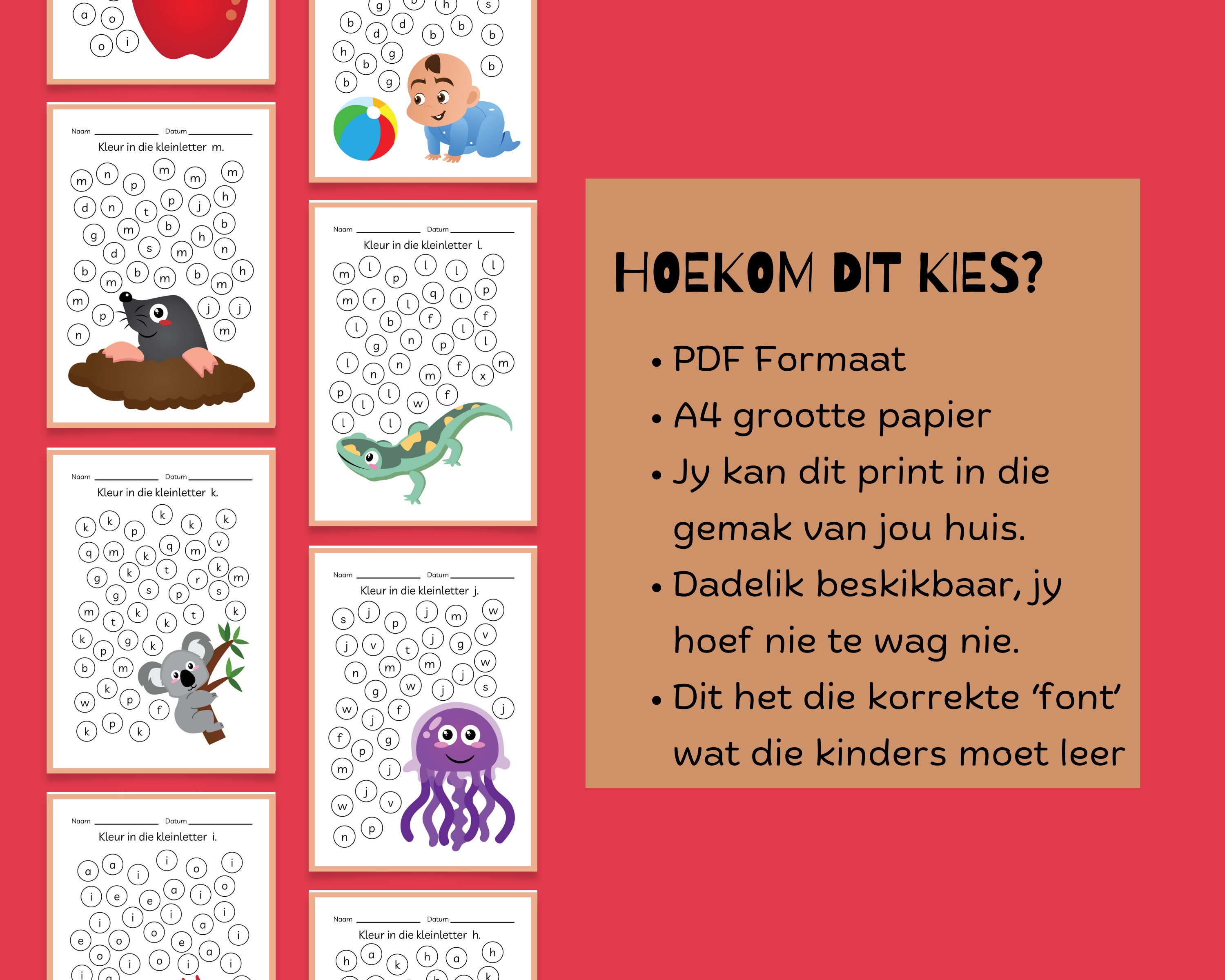 Afrikaans Alfabet Inkleur Pret Graad R Klaskamer Tuisonderrig Alfabet ...