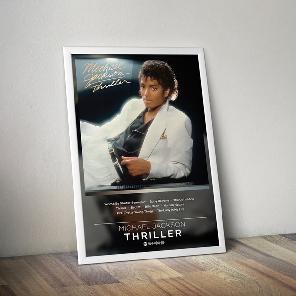 Michael Jackson Poster Print | Thriller Poster | Album Poster Print | 4 Color | Wall Decor Poster, Album Cover, Pop Music Poster, Music Gift