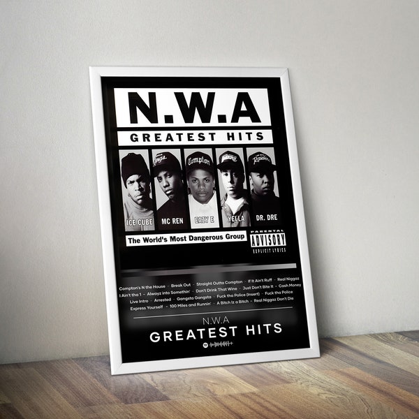 N.W.A Poster Print | Greatest Hits Compton Poster | Album Poster Prints | 4 Colors | Wall Decor Posters | Album Covers