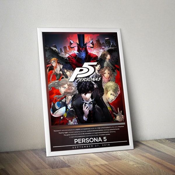 Persona 5 Poster | Persona Prints | Gaming Posters | 4 Colors | Video Game Posters | Wall Decor Posters | Large Poster Prints | Gaming Gifts