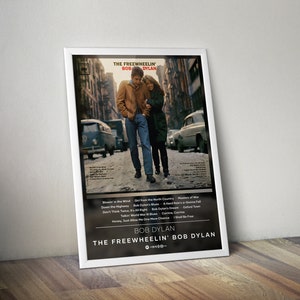 Bob Dylan Poster | The Freewheelin' Bob Dylan Poster | Album Poster Print | 4 Colors | Wall Decor Posters | Album Cover | Folk Music Posters