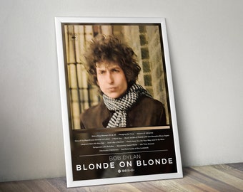 Bob Dylan Poster | Blonde on Blonde Poster | Album Poster Print | 4 Color | Wall Decor Poster | Album Cover | Folk Music Poster, Music Gift