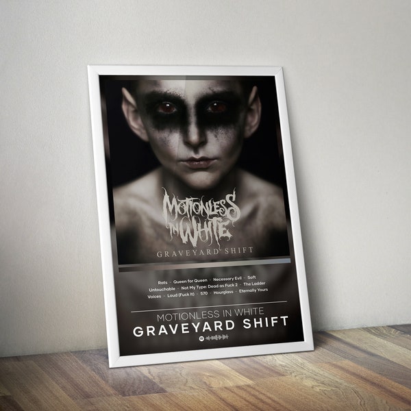 Motionless in White Poster Print | Graveyard Shift Poster | Album Poster Print | 4 Color, Wall Decor Poster, Album Cover, Metal Music Poster
