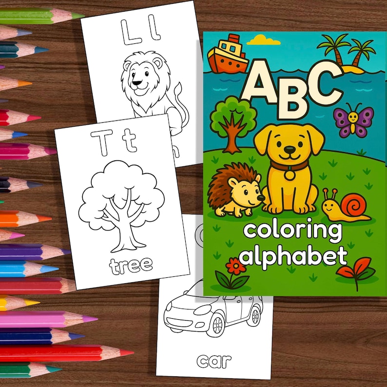 Alphabet Coloring Book for Kids – Version A | Printable Digital File - Etsy