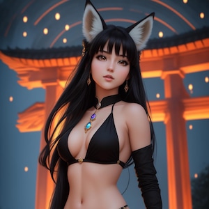Dark Kitsune Volume 2 - Digital Fine Art Prints - 5 High-Resolution Downloads (4608x8192, 300 DPI) Instant Download, wall-arte, artful print