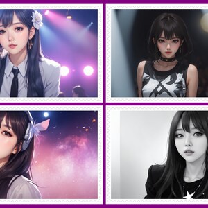 Beautiful K-Pop Stars Soft Style/Ultra Reality Mashup Style Set Volume 1 X71 Digital Art Pack - Digital Print Posters, Wall decoration