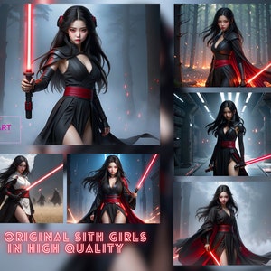 Original Asian Sith Girls Photorealistic/Soft Style  Volume 1 X24 - Digital Art Pack-Digital Print Posters, Wall decoration