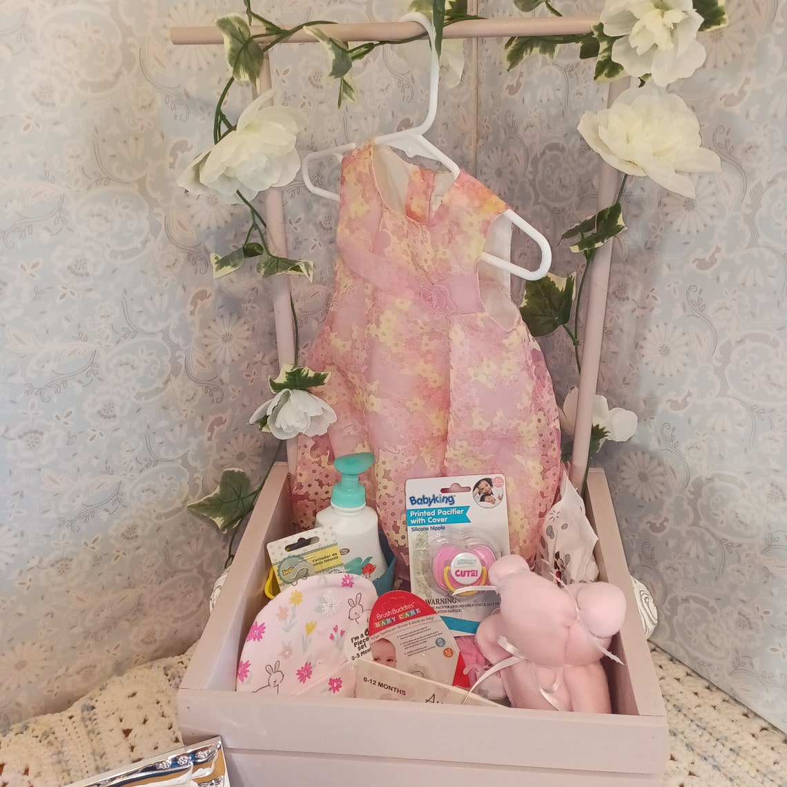 Baby Shower Gift, Rustic Baby Shower Crate Baby Closet Baby Crate Baby