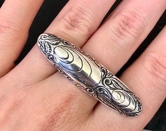 Three Finger Sterling Silver Ring | Silver Ring | Sterling Silver Ring | Extra Large Ring | Bohemian Ring | Silver Jewelry Gift